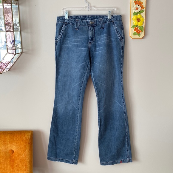 Vintage Flared Long Fit Denim Jeans - Picture 1 of 11